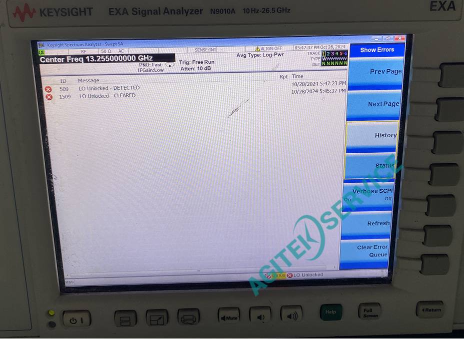 是德科技N9010A 26.5GHz頻譜分析儀報LO Unlocked維修