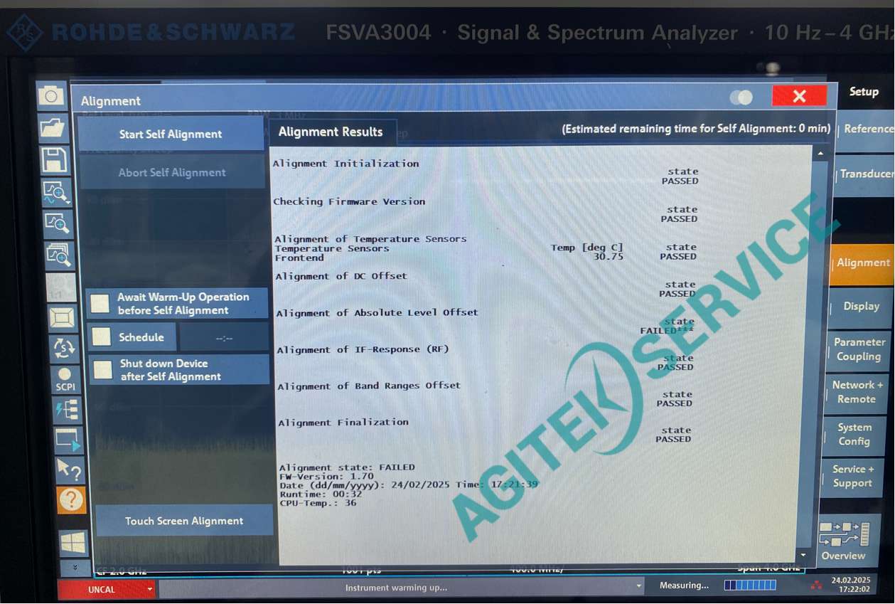 羅德與施瓦茨FSVA3004頻譜分析儀頻響超差維修