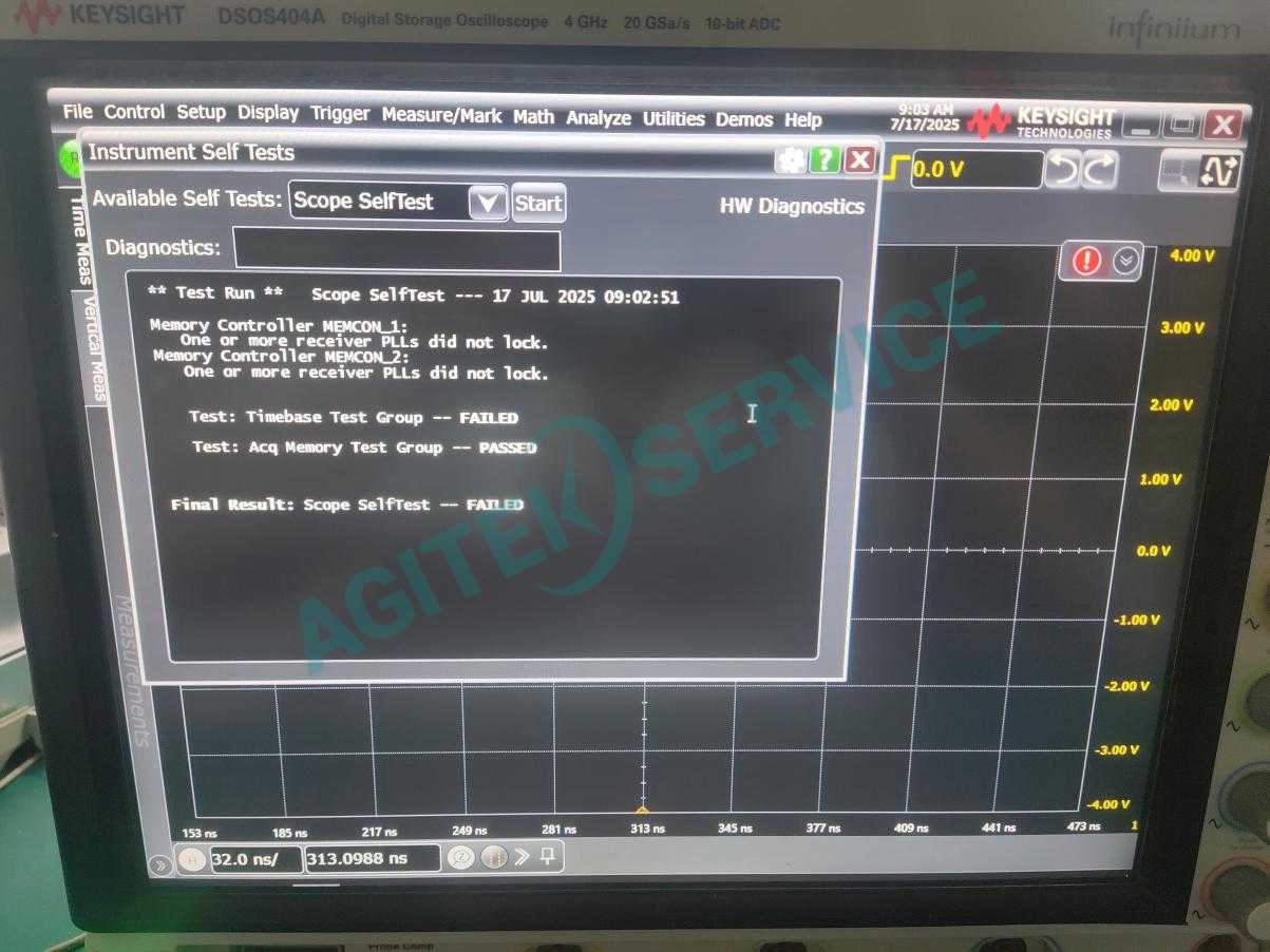 是德科技DSOS404A 示波器開機PLL報錯維修