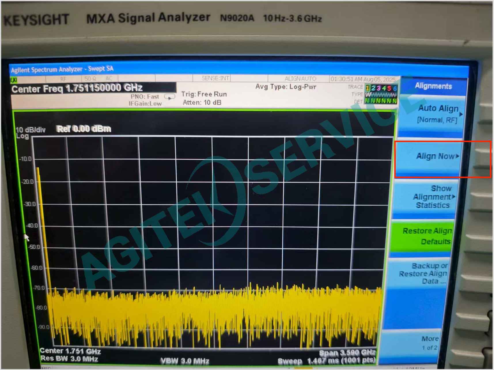 是德科技N9020A頻譜儀設備自校準步驟圖解 是德科技N9020A頻譜儀設備自校準步驟圖解