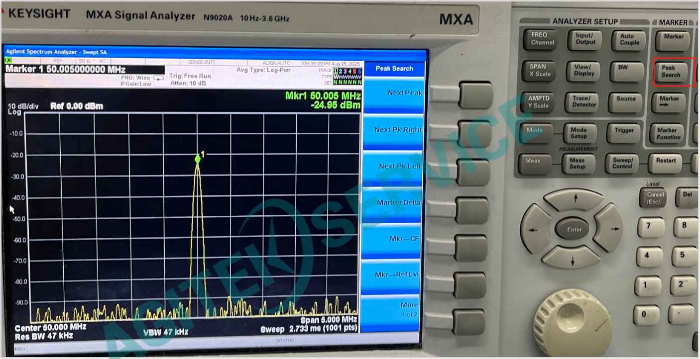 是德科技N9020A頻譜儀查看設備內部校準信號 是德科技N9020A頻譜儀查看設備內部校準信號