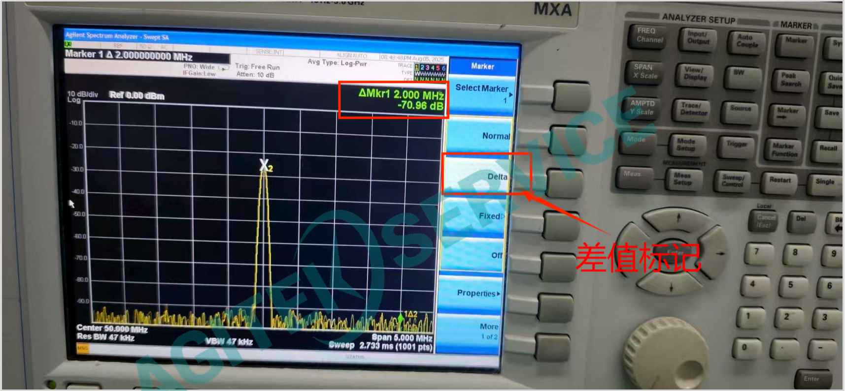 是德科技N9020A頻譜儀信噪比測試步驟圖解 是德科技N9020A頻譜儀信噪比測試步驟圖解