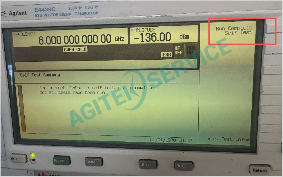 是德科技E4438C 矢量信號發生器設備自檢操作指南 是德科技E4438C 矢量信號發生器設備自檢操作指南