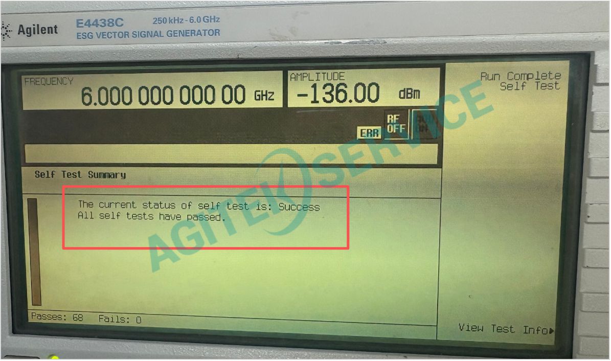 是德科技E4438C 矢量信號發生器設備自檢操作指南 是德科技E4438C 矢量信號發生器設備自檢操作指南