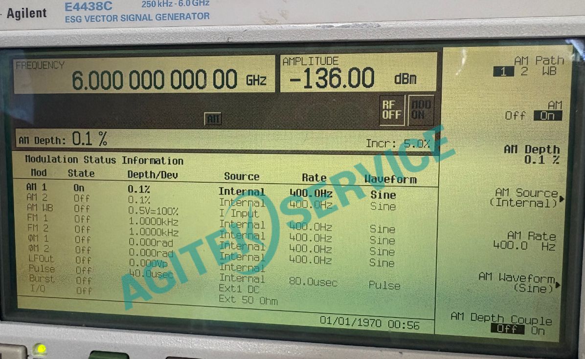 E4438C 矢量信號發生器 AM 調製輸出操作 E4438C 矢量信號發生器 AM 調製輸出操作