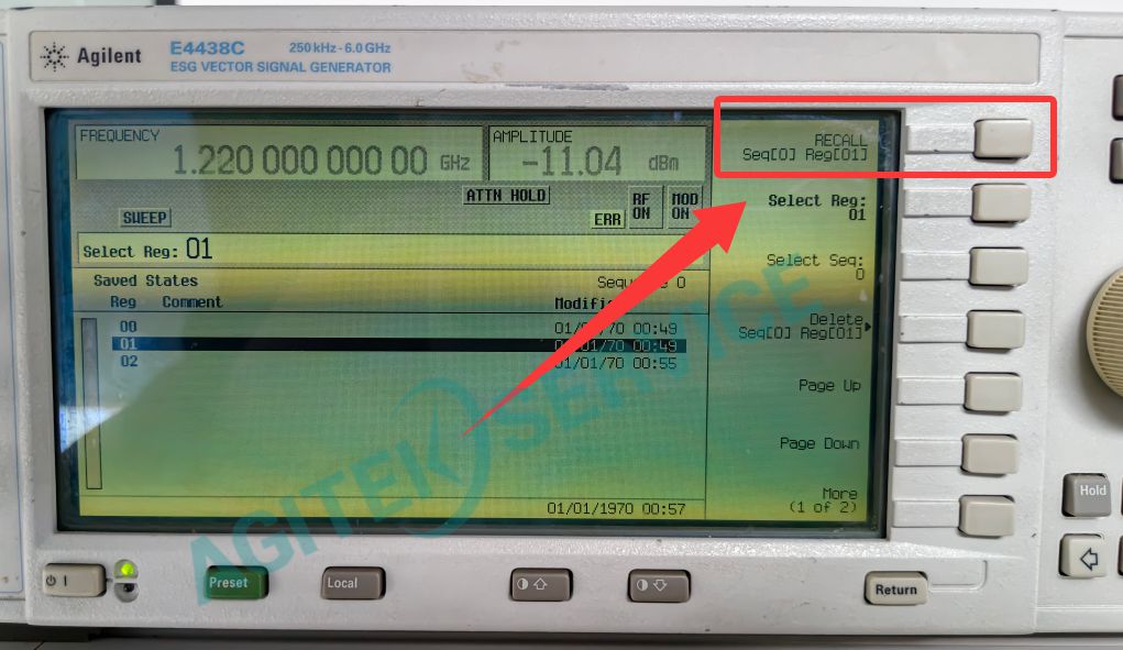 E4438C 矢量信號發生器參數保存與恢複操作指南 E4438C 矢量信號發生器參數保存與恢複操作指南