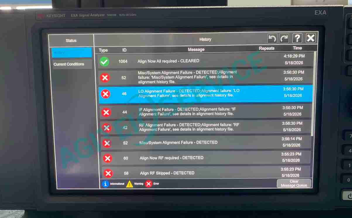 是德科技N9010B頻譜分析儀開機報錯維修