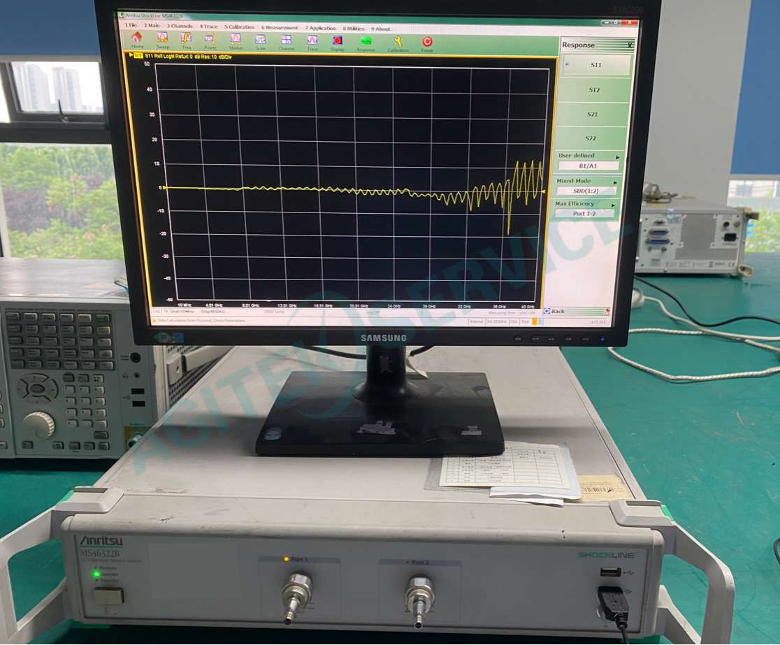Anritsu安立MS46322B矢量網絡分析儀1端口輸出信號異常維修案例