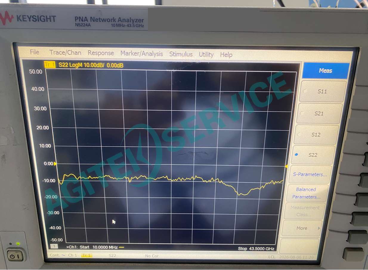 Keysight是德N5224A 43.5GHz失網2端口在輸出功率正常情況下S22偏低、接收線B2偏低維修案例